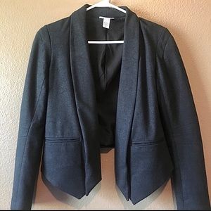 Bar lll Blue Blazer Jacket Asymmetrical Cropped back Fitted Small
